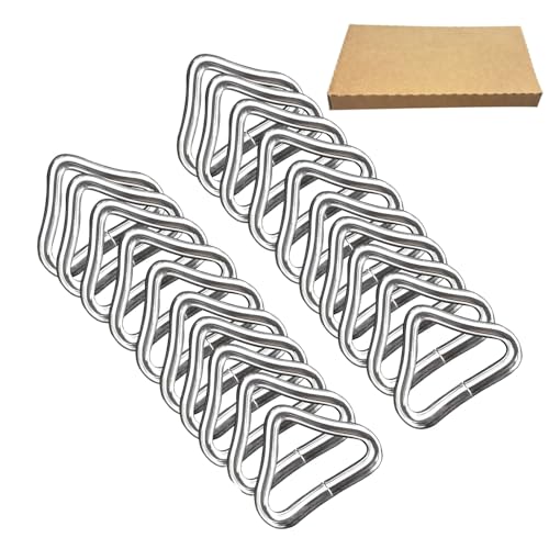 20PCS Stainless Steel Trampoline Triangle Buckles - Replacement V-Rings for Jump Mats
