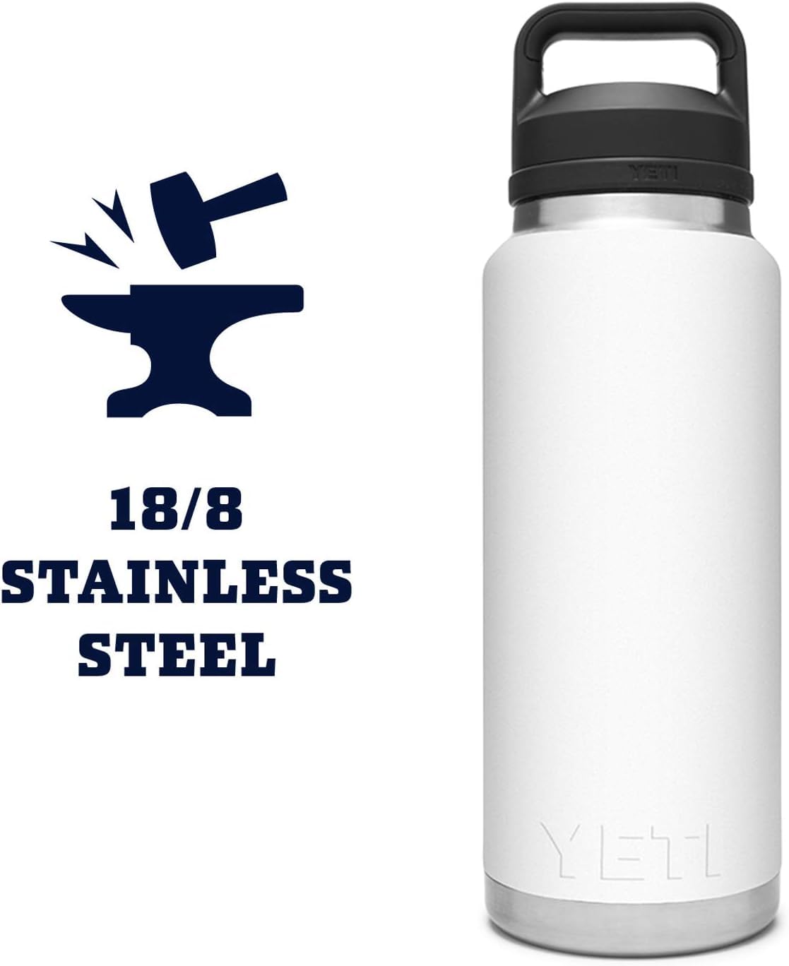 YETI Rambler 36 oz Bottle, Leakproof, Vacuum Insulated, Stainless Steel with Chug Cap, Key Lime
