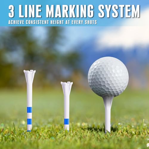 Champkey 170 Pack Assorted Plastic Golf Tees - 3 1/4" & 1 1/2" Long-Lasting Performance, Lower Contact & Enhanced Accuracy - Includes 2 Sizes