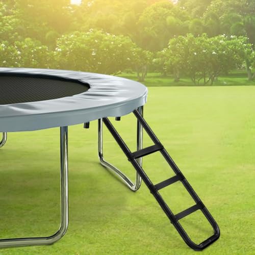 Trampoline Ladder with Shoe Storage Pocket - Black