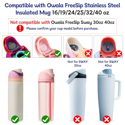 6-Pack Replacement Rubber Stoppers for Owala FreeSip Water Bottles - Grey