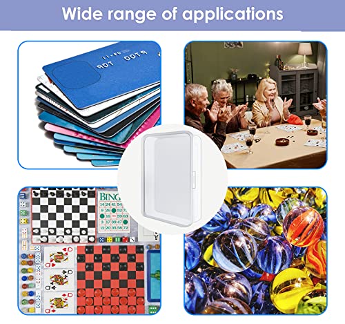 IOKUKI 4 Pcs Blank Playing Card Cases, Clear Plastic Deck Box Holders