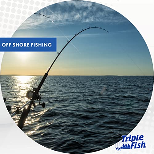Triple Fish 100% Fluorocarbon Fishing Leader - Clear, 40Lb, 25 Yd, Heavy Duty