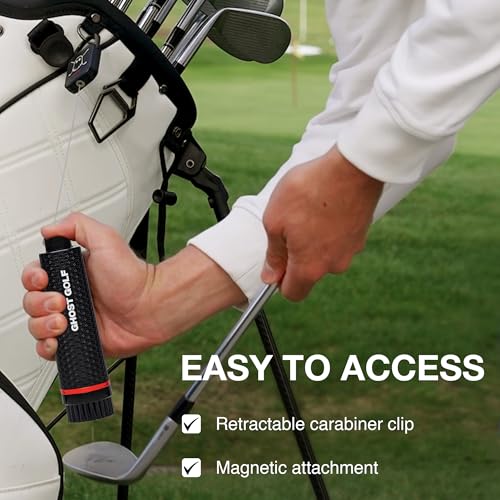 Magnetic Golf Club & Shoe Brush with Water Reservoir - Black