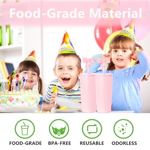 8mm Silicone Bow Straw Covers - 6 Pcs for Stanley Tumblers