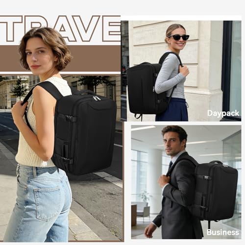 Lossga 30L Travel Backpack — Airline-Approved Personal Item 18x14x8 (Black)