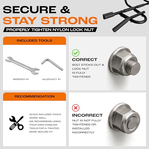 Heavy Duty Wall Mounted Pull Up Bar - Over Door Multi Grip Bar XSP
