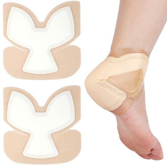 Heel Bordered Silicone Foam Dressing Waterproof Adhesive Sacral Bandages with Absorbent Padding for Elbow Wrist Foot Pressure Bed Sore Hip Knee Replacement Surgery 8.26"x8.26" 2 Pack