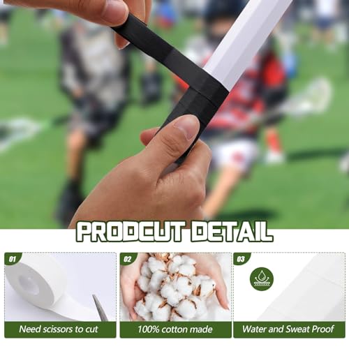 Gemscream 30ft Lacrosse Stick Tape Pack - Black & White, 1/2 & 1 Inch, 12 Rolls