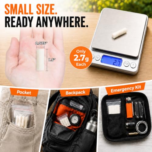Waterproof Fire Starter Plugs - 25 Pack for Camping & Survival