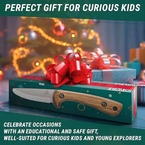 BeaverCraft Kids Scout Knife with Rounded Tip – Safe Whittling Knife for Boys 8-12