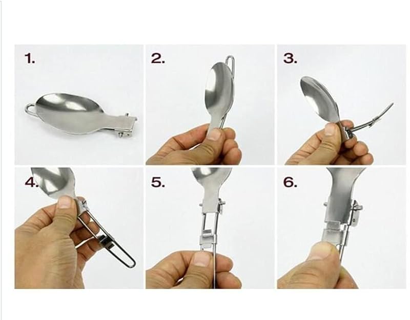Portable 3-in-1 Folding Cutlery Set - Stainless Steel Utensils