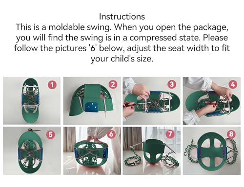 Toddler Swing with High Back EVA Seat & Iron Chains - Green