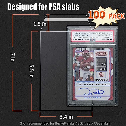 Resealable Graded Card Slab Sleeves for PSA Slabs - 100 Pack