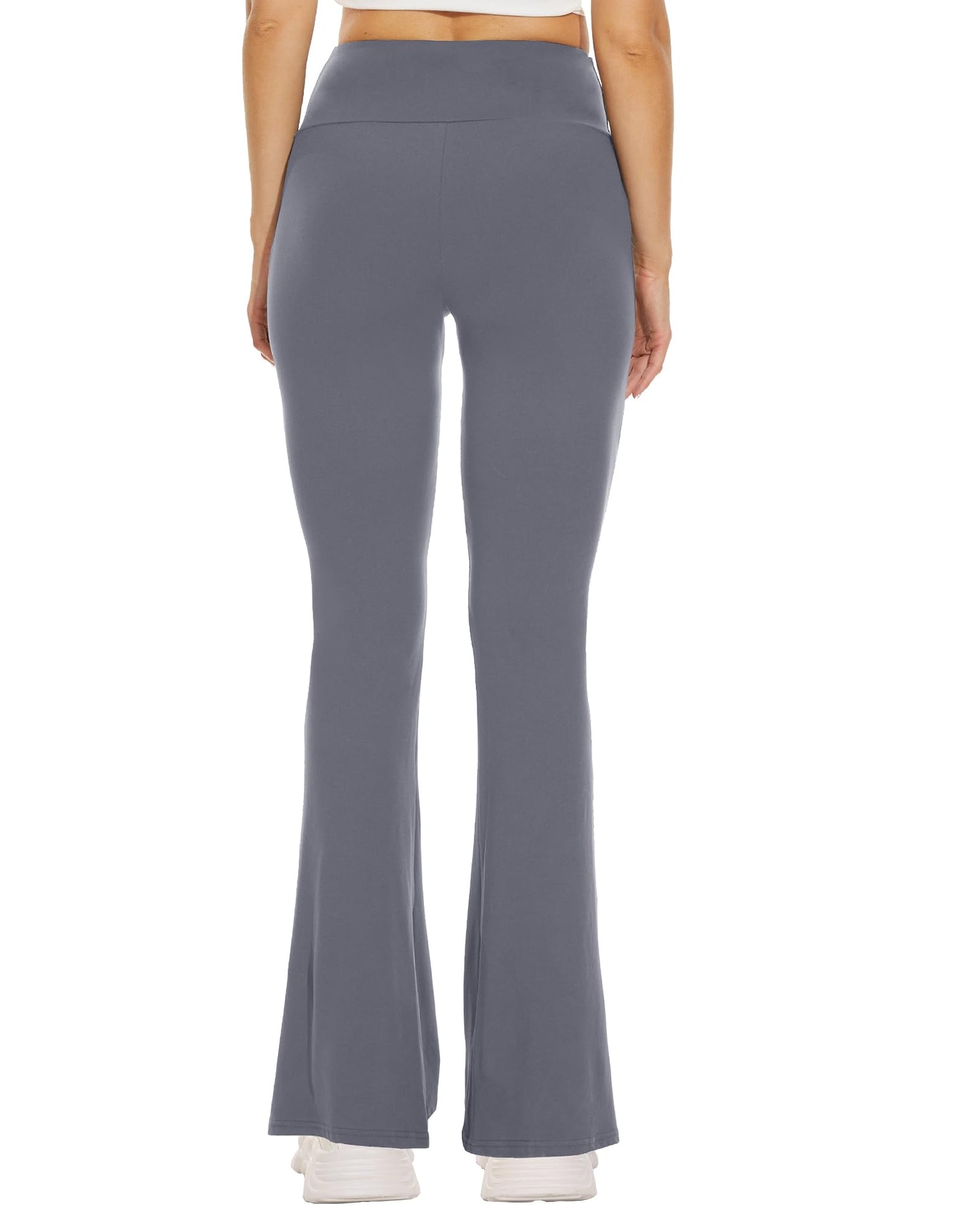 Sundwudu Black Flare Yoga Pants for Women - Soft High Waist Bootcut Leggings Tall & Long Bootleg Pants for Women