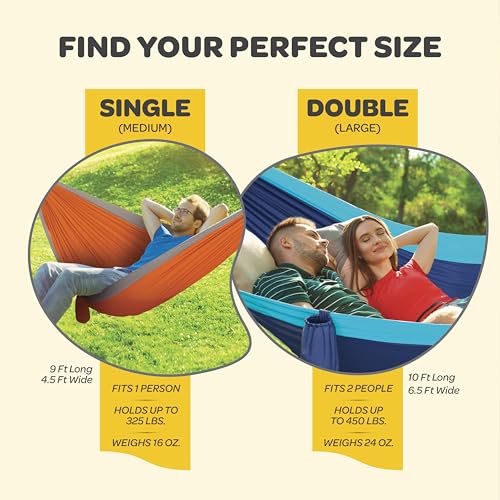 SEWANTA Medium Khaki & Army Green Camping Hammock 400 lb Capacity with Tree Straps