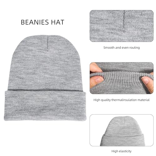 Warm Knit Cuffed Beanie Hat - One Size / Khaki