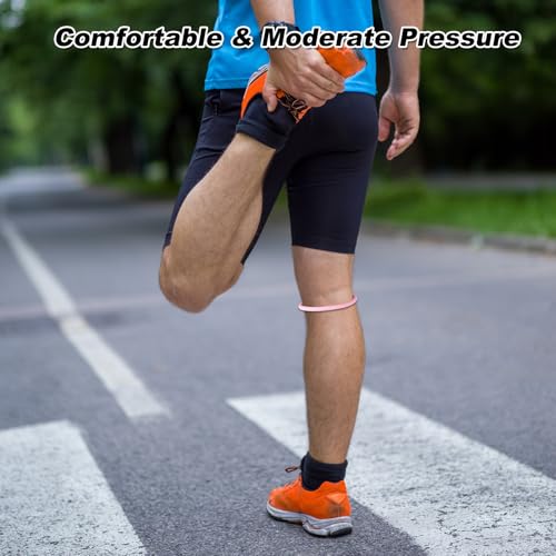 Patellar Tendon Knee Support Strap - Silicone Knee Brace for Sports - Pink