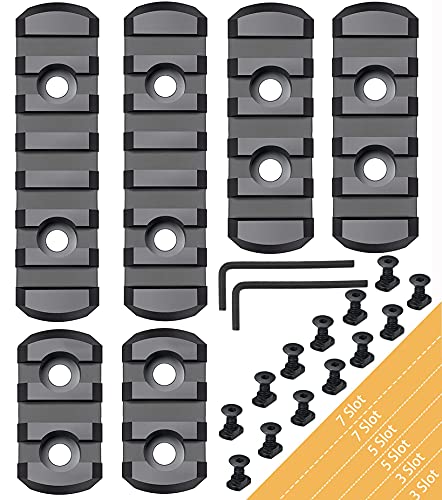 Single Picatinny Rail with 3, 5, 7 Slots - Black