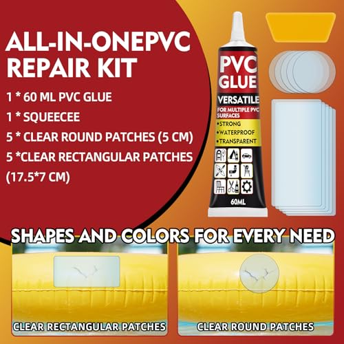Waterproof Air Mattress Repair Kit - PVC Glue & Vinyl Patches