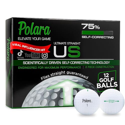 Polara Self-Correcting Golf Balls - 1 Box of 12 Ultimate Straight White