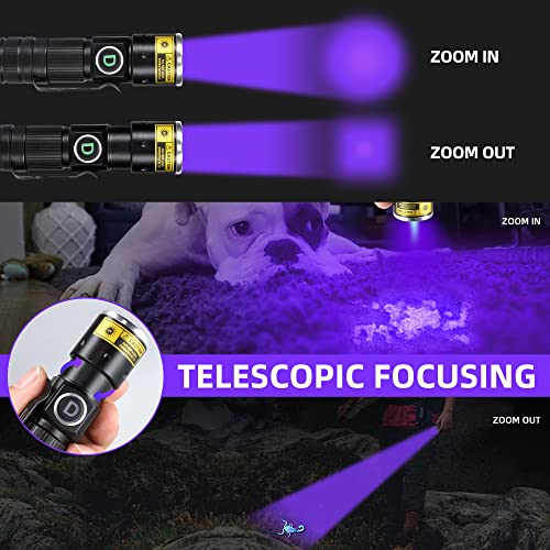 395nm UV Blacklight Flashlight - Mini Handheld Tool D15-UV 1-Pack