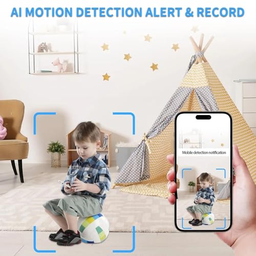 Small Indoor Outdoor Camera Security Wireless Home Cameras 4K Mini WiFi Pet Camaras, HD Tiny Nanny Cam,Wide Angle,Night Vision, Home Indoor Outdoor Camara,Can No Need WiFi Cams For House Security