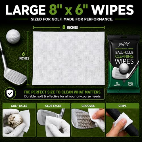 ProPlay Ball & Club Cleaning Wipes 1 Count Pack – Unscented, Resealable