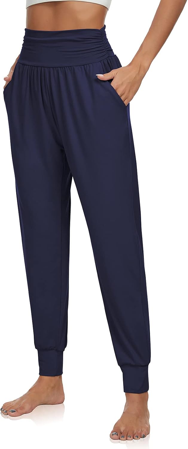 UEU Women's Cozy Yoga Joggers - Comfy Loose Workout Sweatpants with Pockets | Ideal for Lounge & Fitness