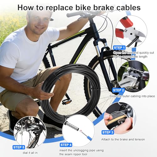 Mamakoi 50ft Black Bicycle Brake Cable Housing Kit for Mountain & Road Bikes