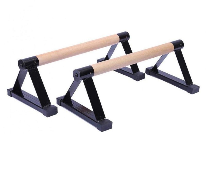 Push Up Bar, 1 Pair Wooden Push-Ups Bars Press-Up Support Stand Gym Exercise Equipment with Non-Slip Sturdy Structure Pushup Double Rod for Calisthenics, Fitness and Handstand for Women Men (Black)