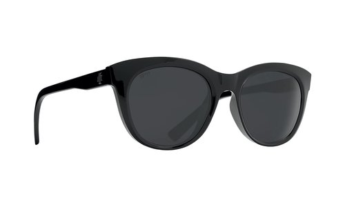Spy Optic Boundless, Round Cat-Eye Sunglasses, Color and Contrast Enhancing Lenses, Black - Gray Lenses