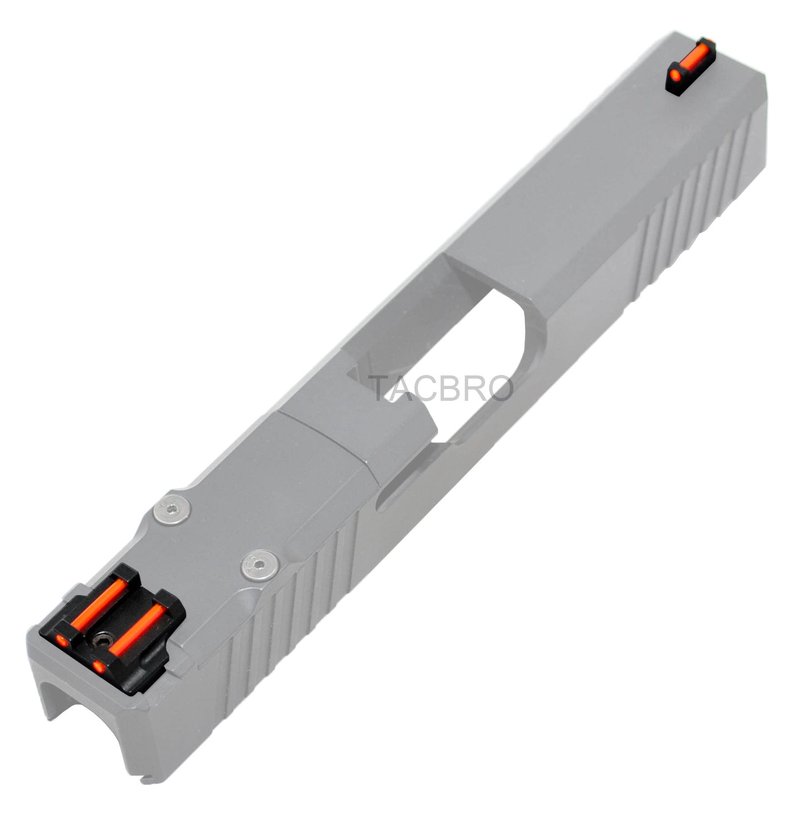 US-Deals Anodized Aluminum Red Fiber Optic Front & Rear Sight for Glock 17 19 22 23 24 26 27 31 34 35 Color Variation (Black)