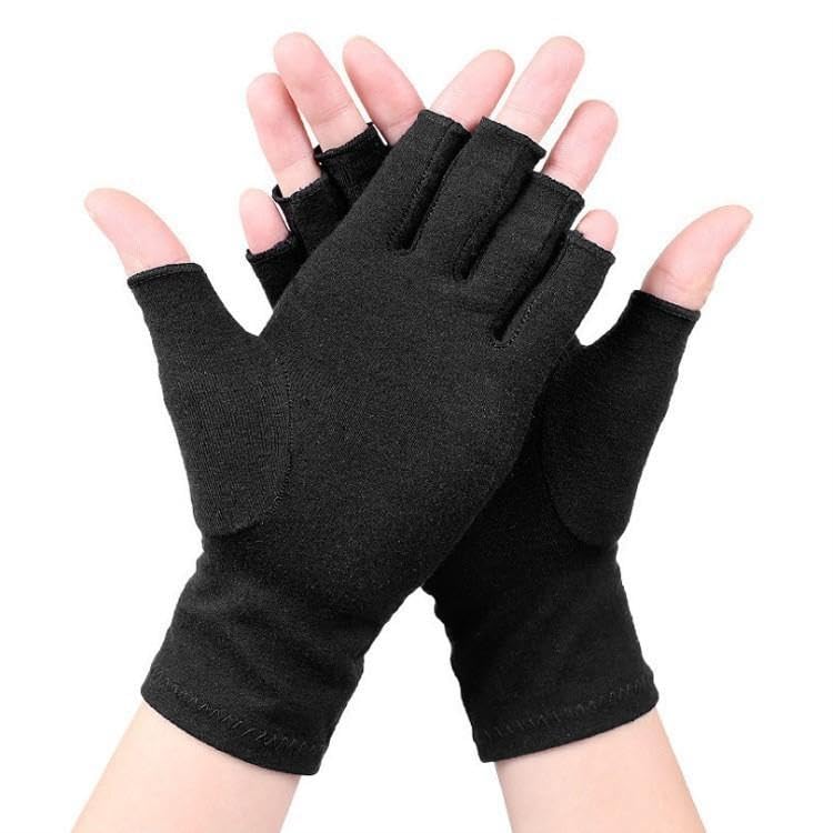 Fingerless Arthritis Compression Gloves for Pain Relief - Black, Medium