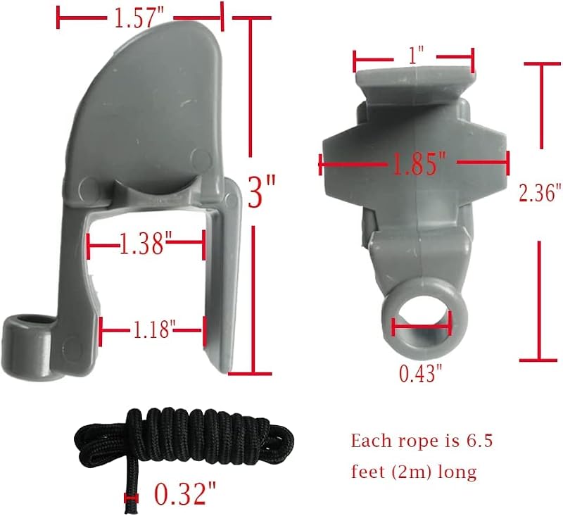 4 Pack Boat Fender Clips Adjustable Marine Bumper Holders for Pontoon Rails