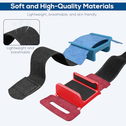 Adjustable Wrist Bands for Motion Controller Games - 4 Pack - Red, Green, Black
