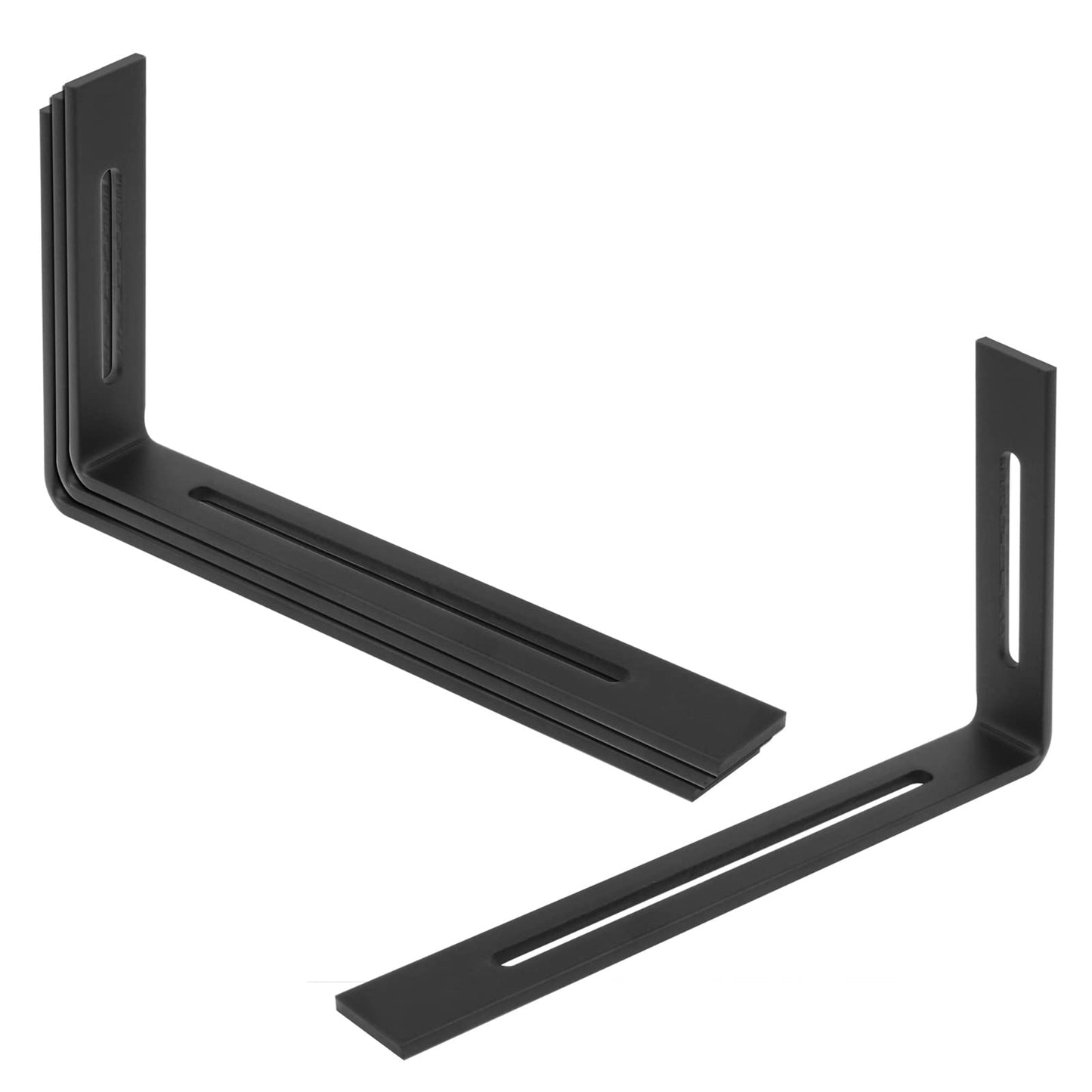 eoere 4 PCS 9-1/2" Black Adjustable L Corner Brace with M6 Slot, Heavy Duty Steel Slotted L Bracket for Fixing Furniture, Thickness 3/16", Max. Load 180 LB