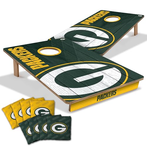 NFL Cornhole Game Set - 2' x 3' Wood Boards with Team Logo Bags - Green Bay Packers