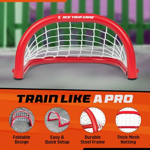 12” Mini Metal Hockey Goal - Portable Shooting Training Target