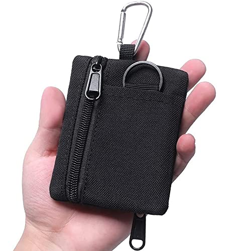 Compact Tactical Keychain Pouch - Black EDC Pocket Organizer