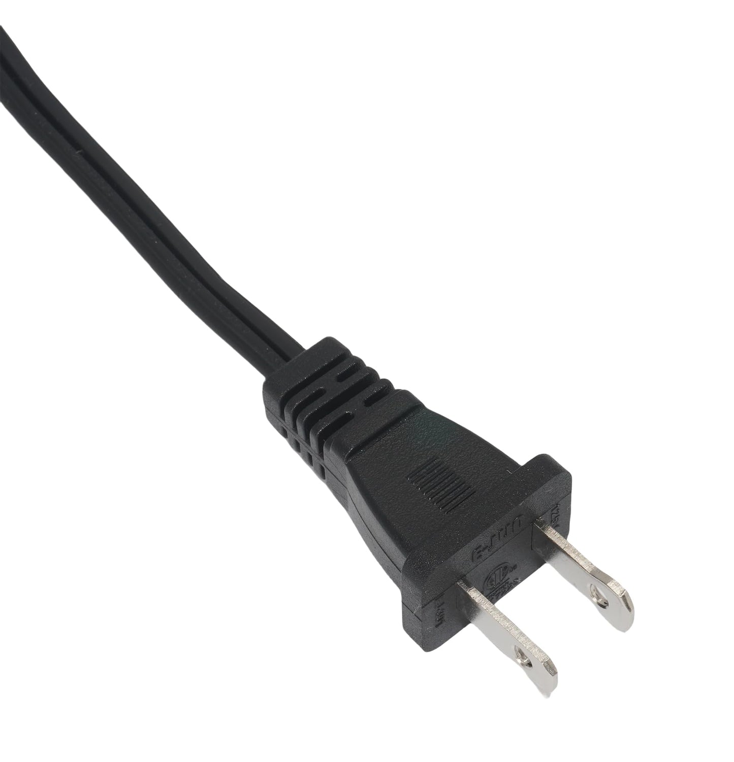 Short Extension Cord, 2 Prong 8-Inch Small Extension Cord Outlet Saver, 18AWG Power Cord Cable for Indoor, NEMA 5-15P to NEMA 5-15R, 2 Pack, Black