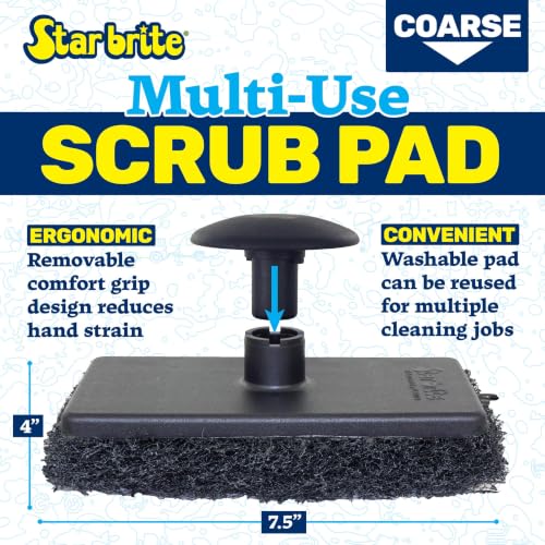 Star Brite Coarse Black Scrubber Pad - One Size, Heavy Duty Cleaning