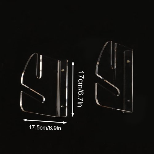 WLSANX Skateboard Rack Wall Mount Double Layer Skateboard Display Rack Wall Mount Skateboard Shelf Skateboard Storage Rack Skateboard Deck Display Rack Skateboard Holder Wall (Transparent 1 pair)