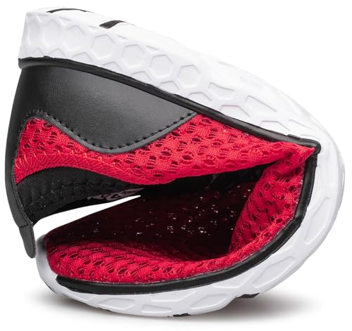 DOUSSPRT Women's Water Shoes - Quick Dry Beach Swim Pool Fishing, Red/White, Size 10