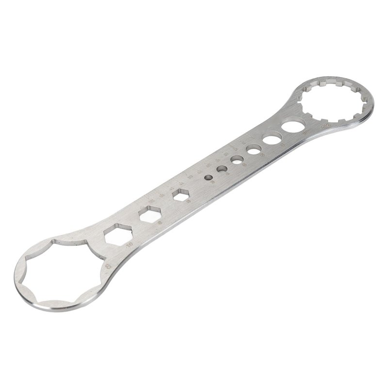 Front Fork Wrench, Durable Stainless Steel 8T-12T Spanner for Precise Mountain Bike Fork Removal Installation, Professional Cycling Maintenance Tool for Mechanics Racers DIY