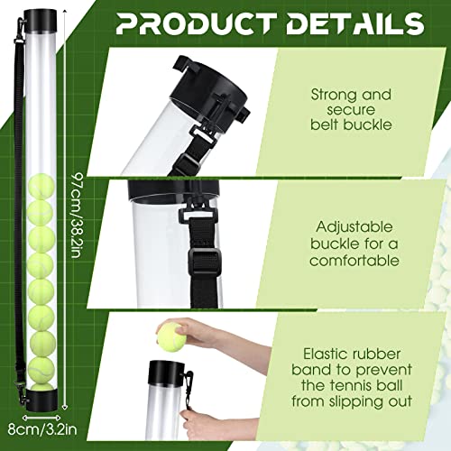 Tennis Ball Pickup Tube - 2 Pack with Shoulder Strap - Clear