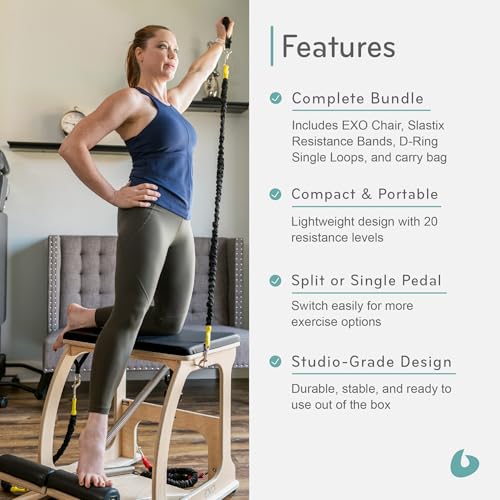 EXO Pilates Chair Bundle - Includes Resistance Bands & Handles