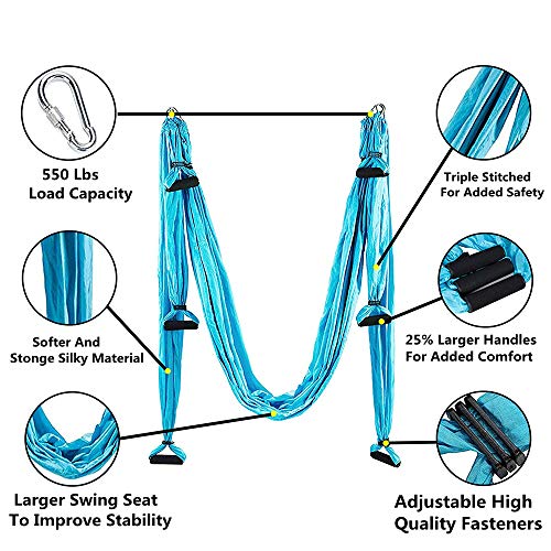 Aerial Yoga Swing Set - Ultra Strong Hammock Trapeze - Black