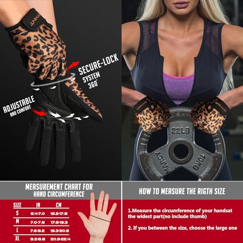 Full Finger Workout Gloves - Grip Gloves for Gym & Fitness - 0 Leopard / Medium