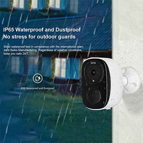 EVERSECU 2K 3MP Outdoor Wireless Security Camera Support Pairing Via Bluetooth, Rechargeable Battery-Powered WiFi Home CCTV Bullet Camera, Spotlight, PIR Motion Detection, 2-Way Audio, Night Vision